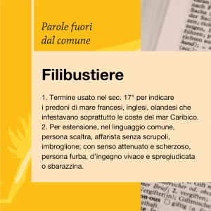 Writers and Readers Parole fuori dal comune Filibustiere